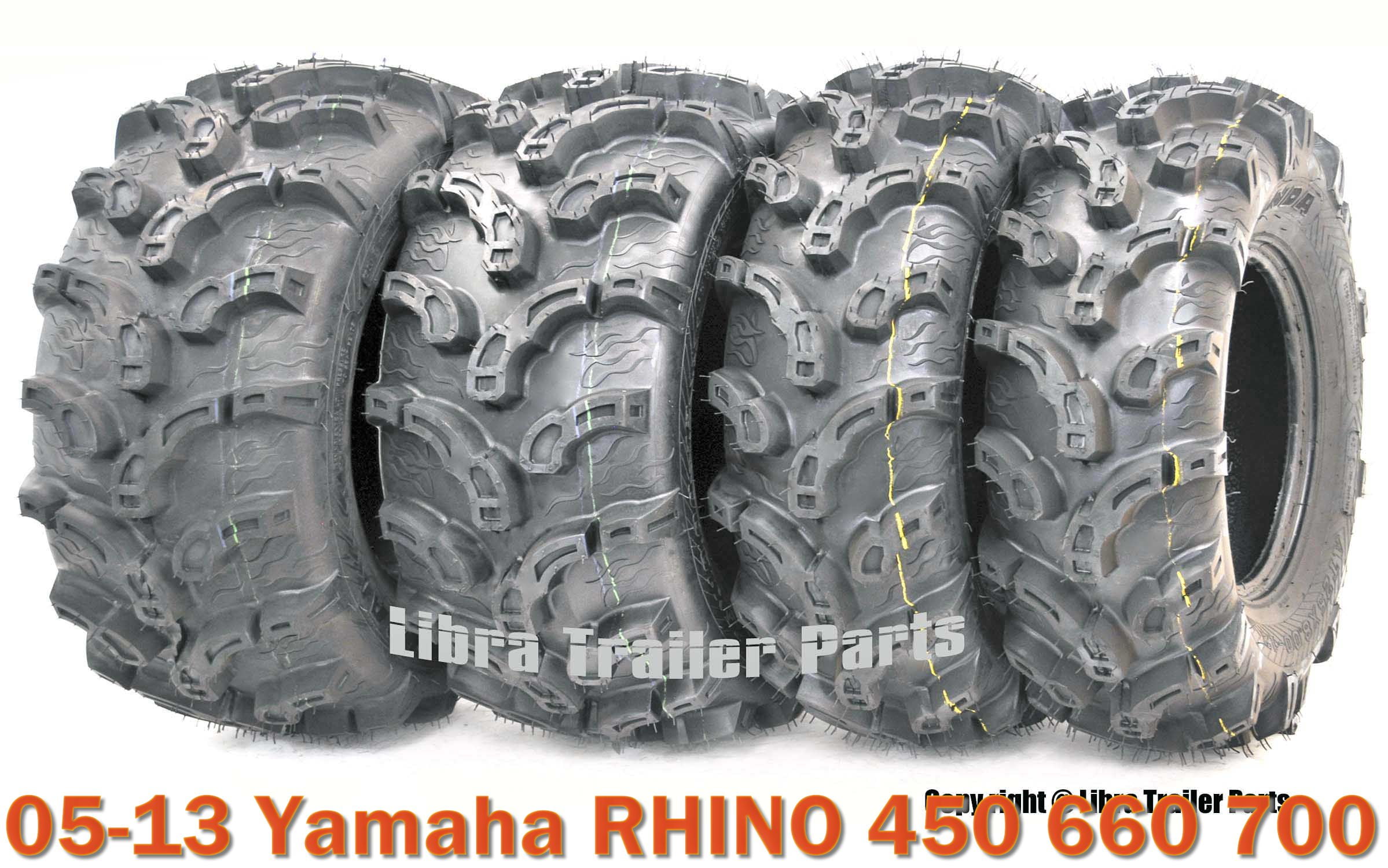 (4) WANDA 25X8X12 25X10X12 fit 05-13 Yamaha RHINO 450 660 700 ATV Tire