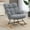 DarkGray, variant on Nursery Rocking Chair Teddy, Upholstered Glider Rocker with High Backrest, Comfortable Stylish Accent Armchair with Padded Seat for Living Rooms, Bedrooms, Offices