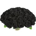 thumbnail image 1 of Flores artificiales Jefuzh de rosas negras falsas, 30 unidades, para Halloween, 1 of 7