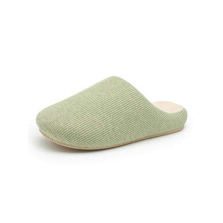 

Rotosw Unisex Slippers Backless Clogs Slides Plush Lined Warm Shoes Comfort Slip On House Shoe Driving Cozy Winter Slipper Green 8.5-9