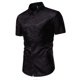thumbnail image 2 of Camisas de Manga Corta para Hombre Color Formal de Impresión Turndown Cuello Blusa Casual, Camisas de Agua para Hombres, 2 of 9