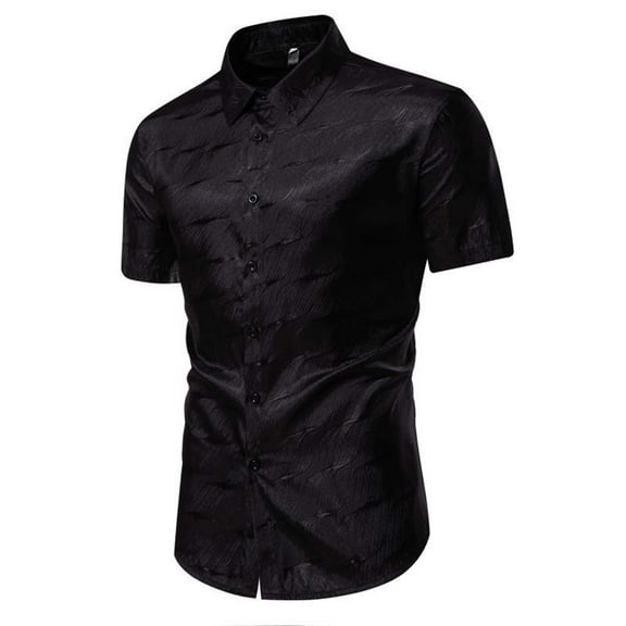 Dress Shirts for Men Button-Down Collared Short Sleeve Slim-Fit Tshirts Shirts Mens Trendy Going Out Office Work Tees Tops