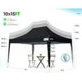 thumbnail image 2 of Quictent 10x15ft EZ Pop-up Canopy Tent Instant Folding Party Tent with Sidewalls and Wheeled Carry Bag Waterproof, Black, 2 of 7