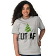 thumbnail image 3 of Festive Holiday Christmas Tree Lit AF Men's Graphic T Shirt Tees Brisco Brands S, 3 of 4