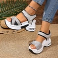 thumbnail image 4 of Rokment Women's Height Increasing Comfortable Walking Sandals 2026 Stylish Athletic Open Toe Ankle Strap Platform Non Slip Work Wedge Heels Chunky Summer Nursing Shoes Grey Size 7.5, 4 of 7