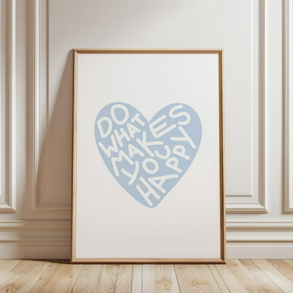 Heart Wall Art, Light Blue And White Trendy Wall College Dorm Decor, Blue Posters, Aesthetic Art Prints Wall Art, Modern Wall Decor, 8x12 UNFRAMED