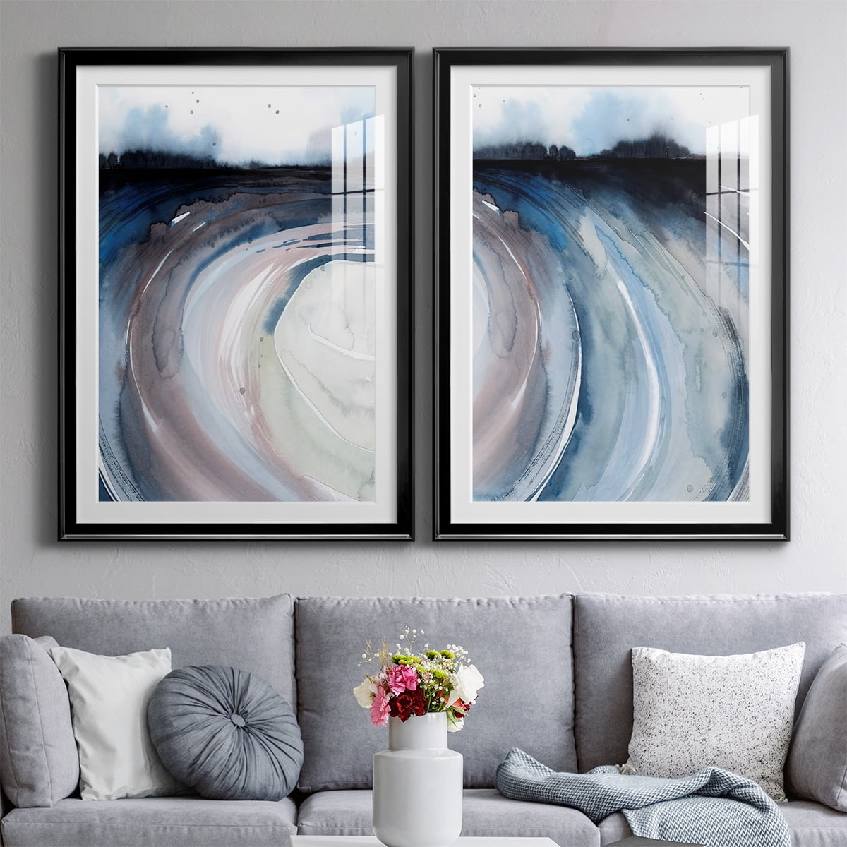 Wexford Home Geode Valley I Premium Framed Print, 26.5" x 36.5" - Ready to Hang, Black (Set of 2)
