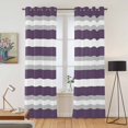 thumbnail image 2 of Purple Grey Stripe Kitchen Curtains 96 Inch Length, Minimalist Farmhouse Striped Grommet Top Bedroom Living Room Curtains, Light Filtering Cafe Curtain Drapes 2 Panels Set 104''x96'', 2 of 9
