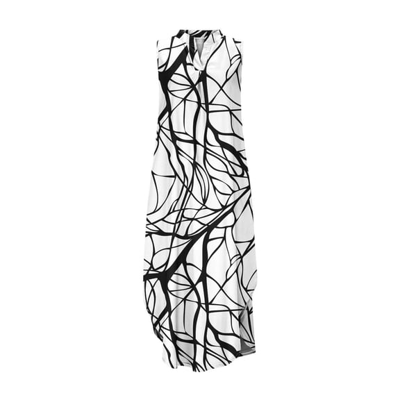 Ygbgbb Women's Lightweight Summer Dress Casual Loose Beach Sundresses V Neck Sleeveless Dresses Fashion Print Graphic Maxi Dress Multicolor XXL