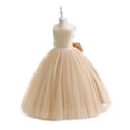 thumbnail image 5 of Vestido de noche para niña con lazo grande sin espalda, vestido de gasa esponjosa para niña, vestido de princesa, vestido de niña de las flores para boda, 5 of 5