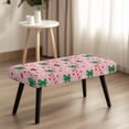 thumbnail image 4 of Yuyamidu Pink Christmas Bench Cover for Dining Table Non Slip Removable Bench Slipcover with Elastic Edge Breathable Rectangle Seat Protector Gift for Friends, 4 of 8