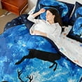 thumbnail image 4 of Erosebridal Jungle Animal Deer Bed in a Bag Twin Size,Outer Space Galaxy Bed Set,Blue Moon Bedding Twin Size For Youth, Super Cozy Bedroom Decor Reversible,7 Pieces, 4 of 6