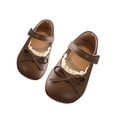 thumbnail image 2 of Viluyesy Girls Dress Shoes Closed Toe Bow Lace Soft Sole Wedding Party Shoes for Kids Khaki Size 5 Toddler, 2 of 8