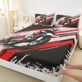 thumbnail image 4 of Manfei Sporty Motocross Queen Sheets，Classic Sports Art Queen Sheet Sets，Black Red,4 Pieces,1 Flat Sheet, 1 Fitted Sheet and 2 Pillowcases, 4 of 6