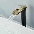 thumbnail image 2 of Grand Robinet Cascade Laque Noire O Chrome Chaud Froid Bassin Bronze Bassin Robinet, 2 of 5
