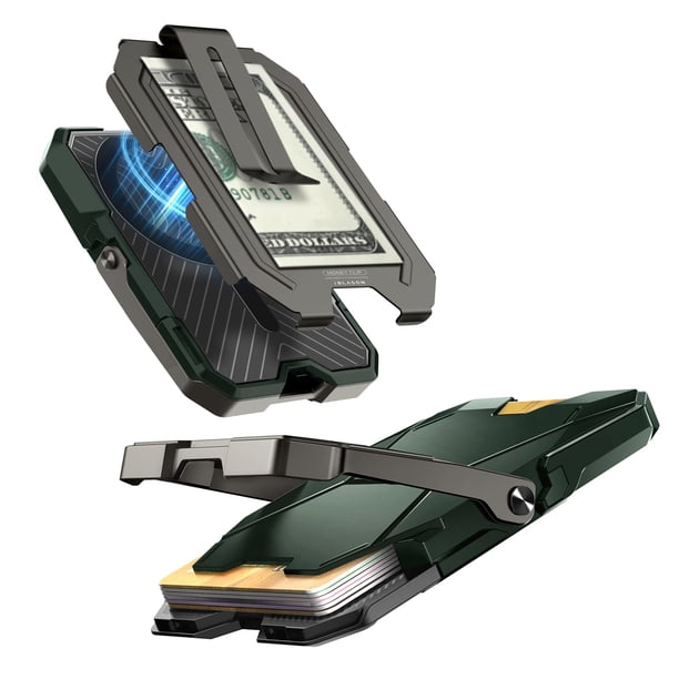 Soporte tipo cartera i-Blason para iPhone MagSafe con RFID, color verde