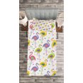 thumbnail image 3 of Ambesonne Flamingo Quilted Bedspread Set 2 Pcs, Retro Colorful Pattern, Twin Size, Multicolor, 3 of 3