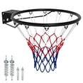 thumbnail image 1 of Patiojoy 18" Standard Basketball Rim Replacement for Most Backboards Shock-absorbing Springs & Weather-resistant Net Black, 1 of 9