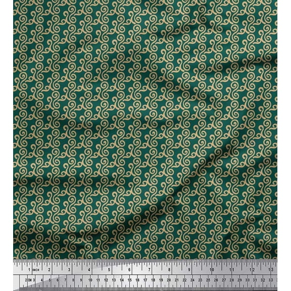Soimoi Silk Fabric Abstracts Abstract Print Fabric by Yard 42 Inch Wide