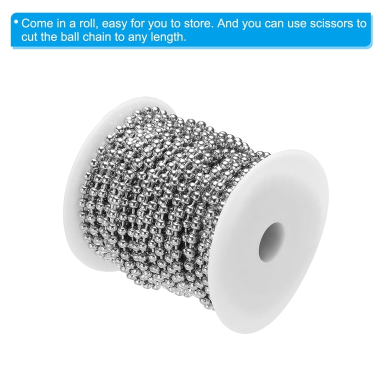 Uxcell 0.18 inch x 56ft 304 Stainless Steel Ball Chain Ball Chain