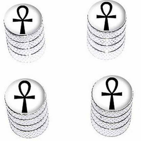 - Ankh Cross Design Tire Rim Wheel Aluminum Valve Stem Caps, Multiple Colors