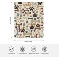 thumbnail image 4 of Dog Paw Prints Bones Fleece Throw Blanket for Couch Chair Bed Women Men - Lightweight Plush Fuzzy Cozy Soft Blankets and Throws for Sofa Travel Camping, 50x40 inches, 4 of 6