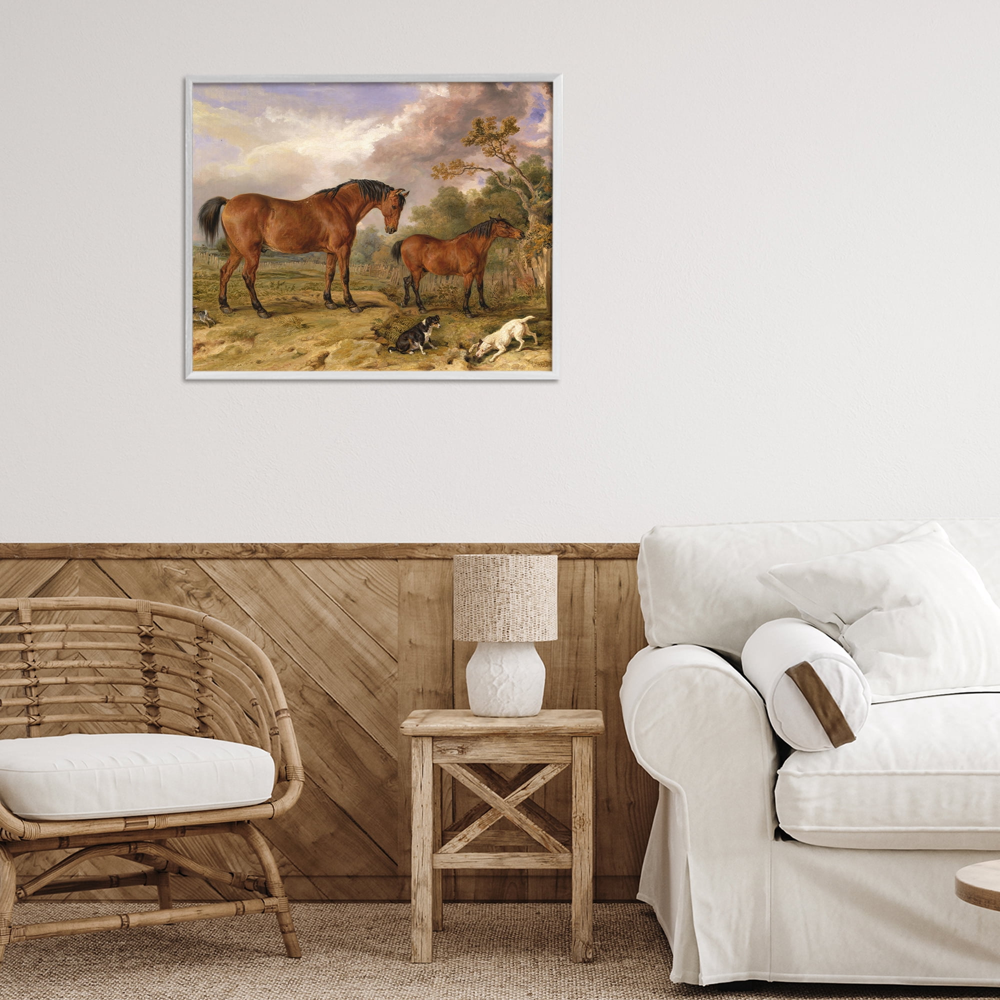 Stupell Industries Classic Portrait of Horses White Framed Giclee Art, design by Tina LeCour