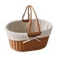 thumbnail image 1 of Cesta de picnic de ratán sintético, cesta de almacenamiento, cesta decorativa tejida con asa, cesta de picnic ligera, cesta de frutas para , Style D Estilo D, 1 of 8