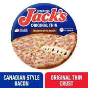 Jack's Frozen Meat Pizza, Canadian Bacon and Cheese, Original Thin Crust Pizza for Grilling, 14.9 oz (Frozen)