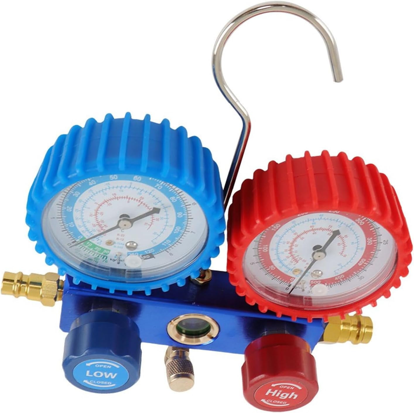 Vacuum Pump 110V 4CFM 1/3HP Single Stage Air Vacuum Pump with Gauge Kit Fit for Air Conditioning Installation and Maintenance