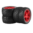 thumbnail image 2 of Milaget 4 Pcs Jantes et Pneus RC de Rechange pour Modification de Véhicules Buggy Modèle 1/10 Rouge, 2 of 7