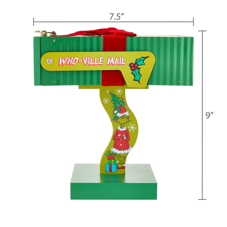 The Grinch Whoville Novelty Green Mailbox Decor - 9.2-Inch MDF, by Ruz