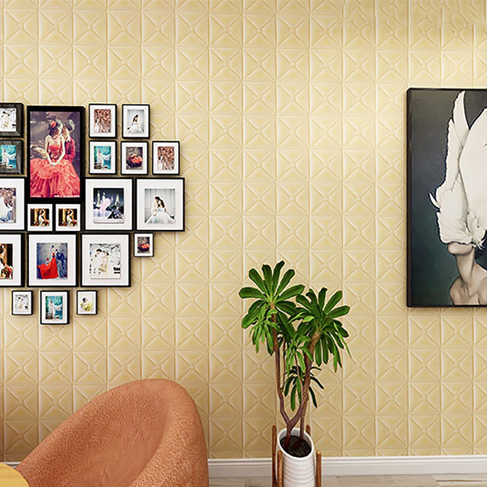 3D Solid Wall Stickers Panels Waterproof Tile Brick Wallpaper Self-Adhesive Bedroom Living Room Modern Wall Decor Foam Wall Paper DIY Wallpaper - image 4 of 9