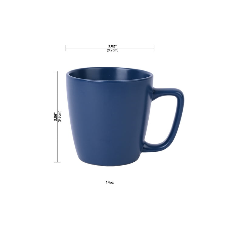Mainstays Alessandra 14oz Matte Blue Stoneware Mug, Durable Dishwasher Safe  Coffee and Tea Cup - Walmart.com