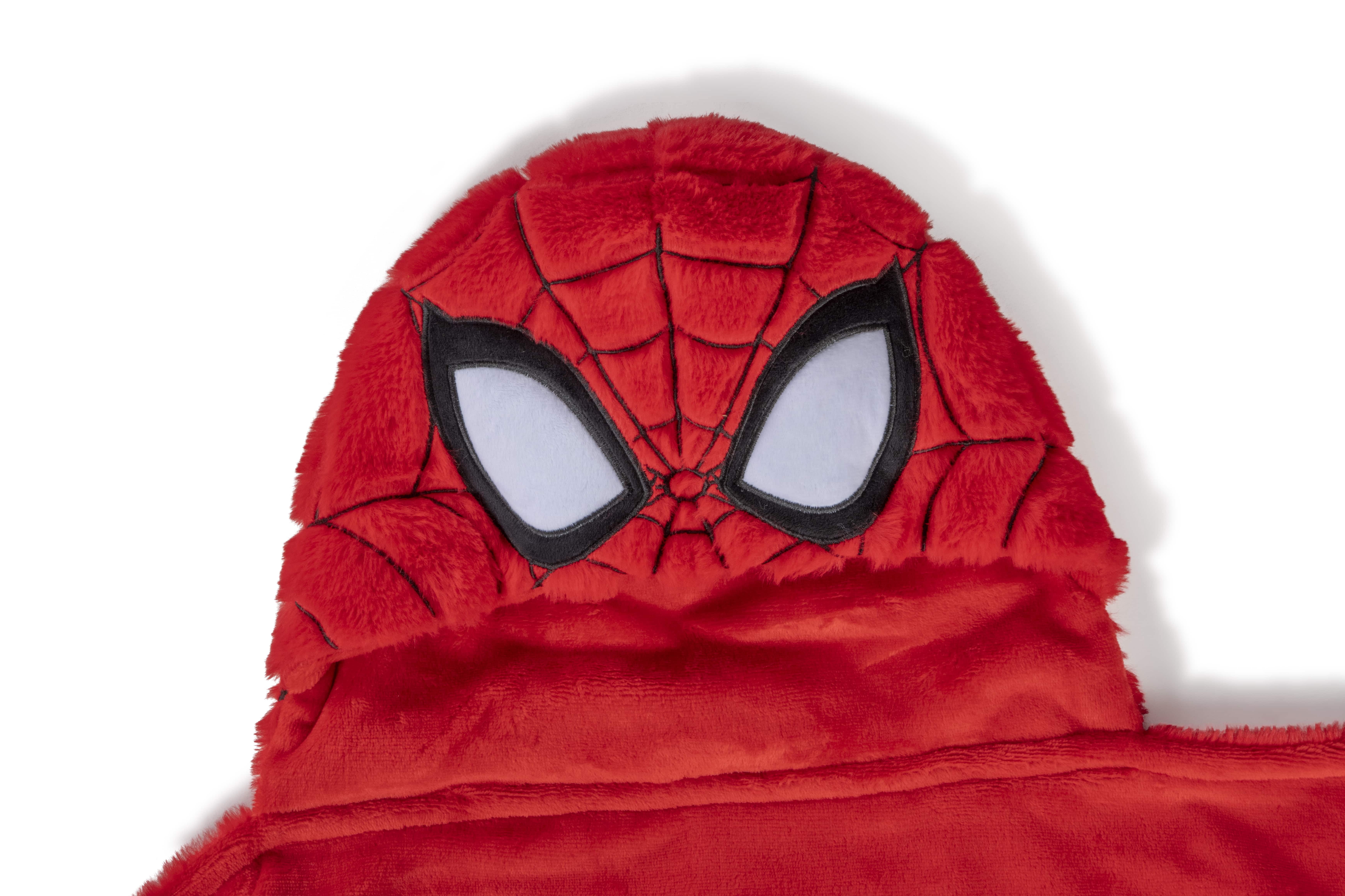 Spiderman Kids Hooded Silk Touch Throw Blanket, Polyester Faux Fur, Red, Marvel, 54" x 40"