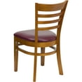 thumbnail image 5 of Flash Furniture 2 Pack HERCULES Series Ladder Back Cherry Wood Restaurant Chair - Burgundy Vinyl Seat, 5 of 8