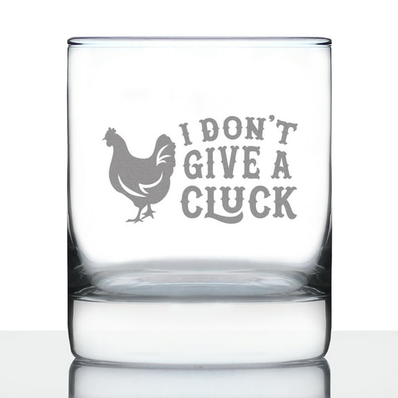 Bevvee Whiskey Rocks Glass 10.25 oz Dont Give A Cluck Gifts for Whiskey Enthusiasts Glassware & Drinkware