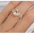 thumbnail image 4 of Womens Exquisite Luxury Square Diamond Ring Set Rose Gold Alloy Inlaid Artificial Gems Engagement Promise Jewelry, 4 of 5