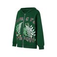 thumbnail image 3 of FAROOT Women Jacket, Long Sleeve Oversized Plant Lettering Pattern Print Zip-Up Hooded Sweatshirt, 3 of 9