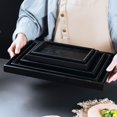 thumbnail image 5 of PEKIOGT Japanese Retro Tea Set Plate Square Black Hotel Tray Light Wooden Tableware Brown Fruit Tray, 5 of 5
