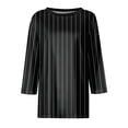 thumbnail image 4 of GceSteap Blouses for Women 3/4 Sleeves Plus Size Fall Casual Crew Neck T-Shirts Elbow Solid Color Tops Trendy Three Quarter Length Tunic Tops Cute Clothes Black L, 4 of 5