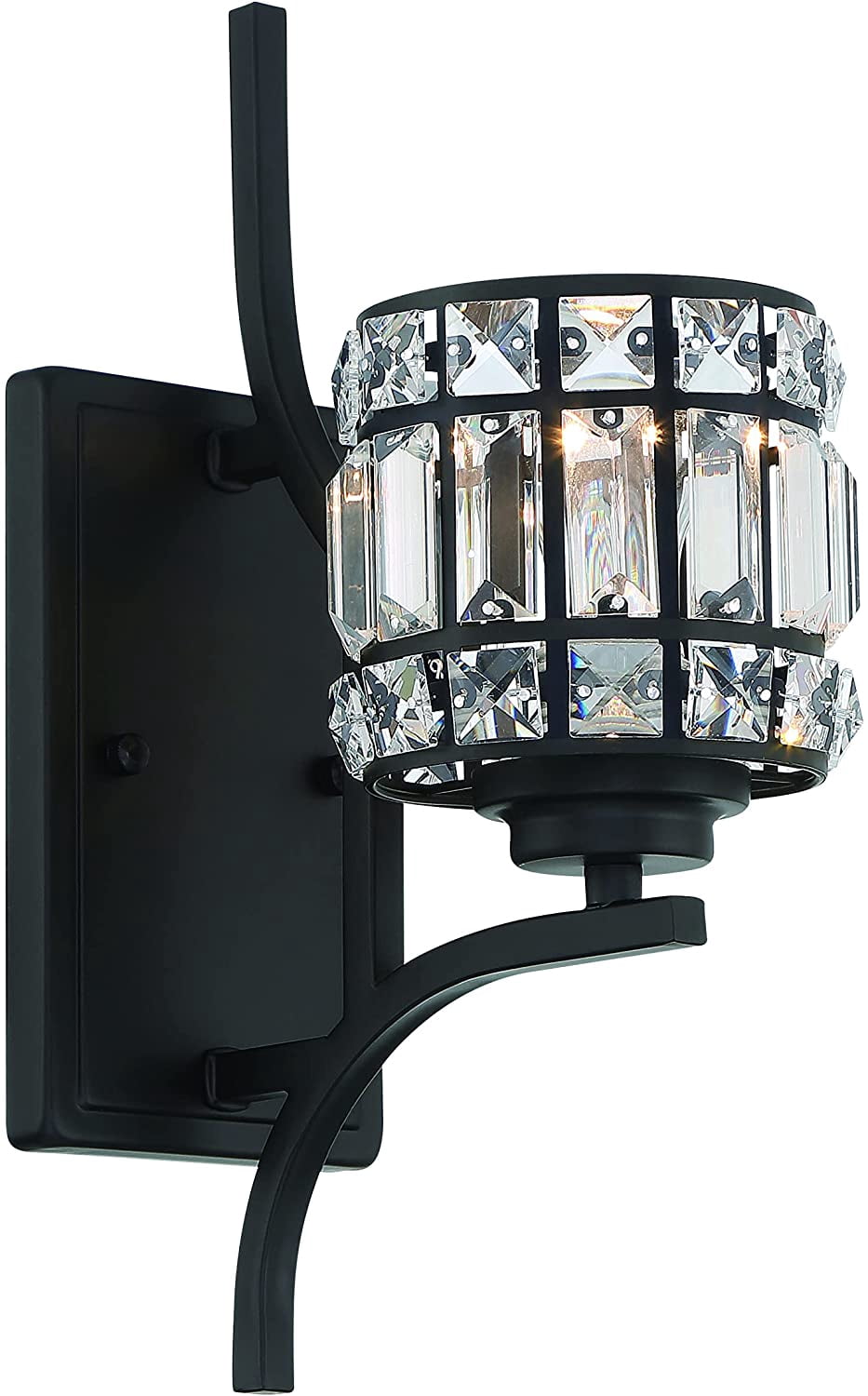 Vanity Art 1 Light Dimmable Vintage Black Armed Sconce Lighting | Modern Fixtures Accent Wall Lights for Bedroom Entrance Doorway Dining Room Living Room Hallway Bathroom Scones S4001BK-MS02