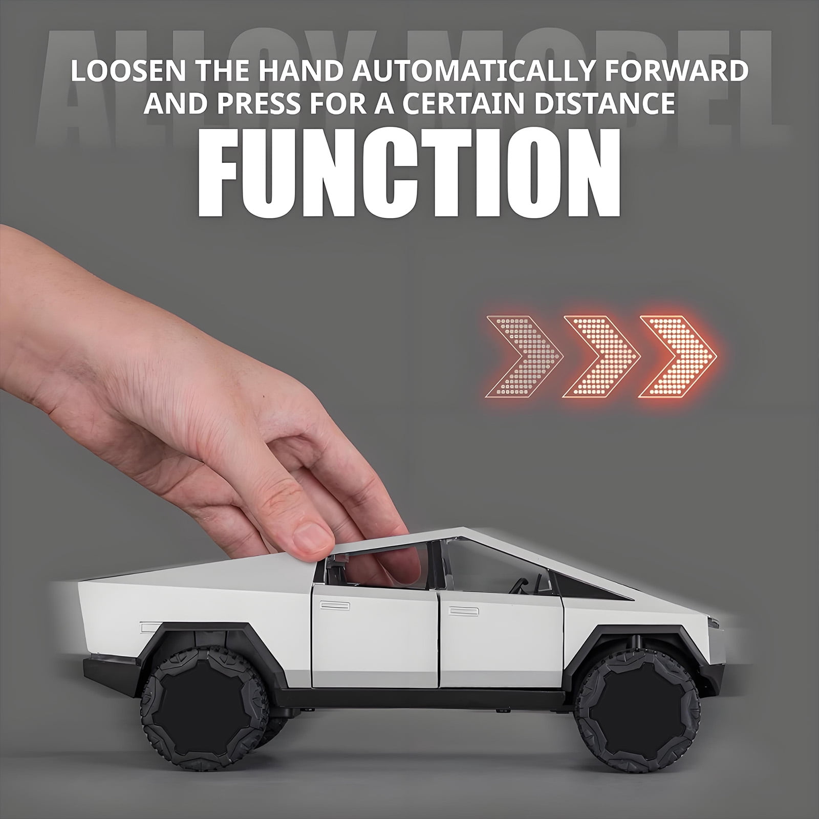 Anmyjuly Toy Trucks Model Pickup Motorcycle Silver Alloy 1/24 Diecast Vehicles with Sound and Light