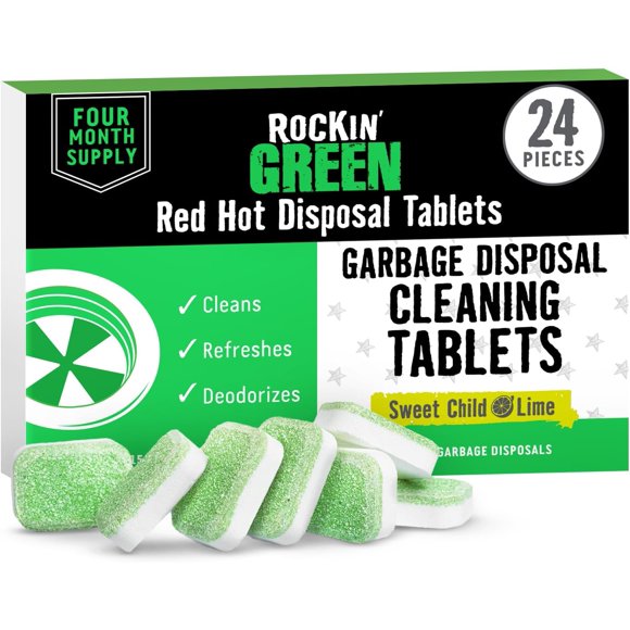 Rockin' Green Tablettes de Nettoyage pour Broyeur à Ordures 24pk