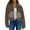 Khaki, variant on Kukoosong Women's Corduroy Sherpa Jacket, Fashion Cropped Casual Fleece Jacket, Long Sleeve Button Down Winter Warm Coat with Pockets