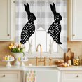 thumbnail image 2 of Easter Rabbit Swag Kitchen Curtain Valances, Bunny Welcome Rod Pocket Curtains Window Treatment Decor Valances for Bedroom Bathroom, 2 Panels 36 x 63 Inch, 2 of 9