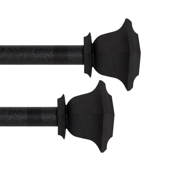 Deco Window Adjustable Curtain Rod for Windows 44 to 120 Inch (Pack of 2) Extendable Heavy Duty 1 Inch Iron Drapery Pole with Finials Wall Mounted French Door Curtain Rods (Dark Stone)