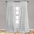 thumbnail image 4 of Ambesonne Black and White Curtains, Squares Monochrome, Pair of 28"x95", Charcoal Grey, 4 of 4