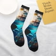 thumbnail image 4 of Goofa Hawaiian Ship Dolphin Pattern Children's Crew Socks, Kids' Daily Wear and Sports Socks, Breathable Socks, Sports Socks, Moisture-Wicking Socks for Children, 4 of 6