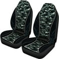 thumbnail image 6 of Pzuqiu Camouflage Green Automobile Seat Cover Sets 4 Pcs, Front Seat Protector Carseat Rear Split Bench Cover Comfortable Universal for Car Truck SUV Easy to Install, 6 of 7